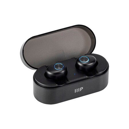 Monoprice TrueWireless Plus Earphones with Wireless Charging Case_ IPX5 Nano Wat 38542